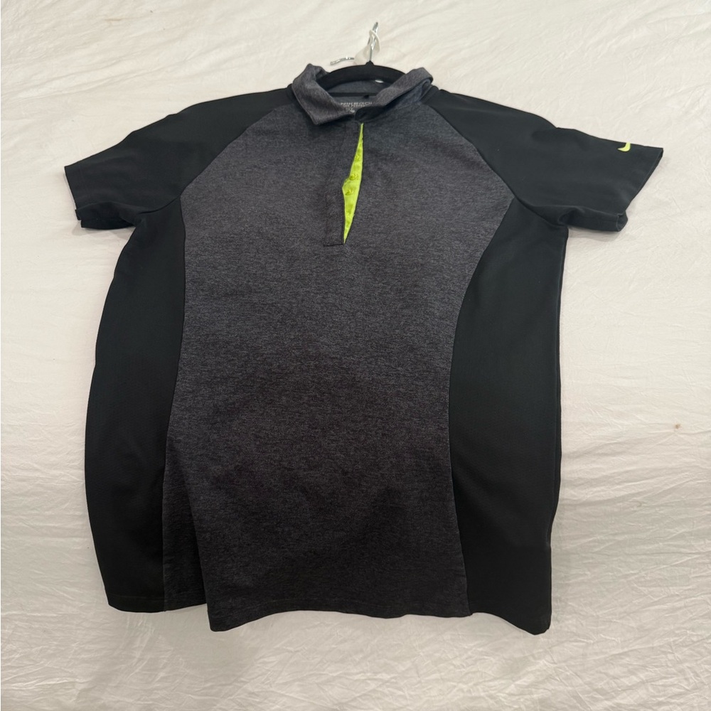 Nike Black and Dark Gray Polo Shirt